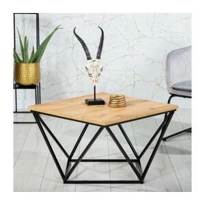HowHomely Kávésasztal DIAMOND 60x60 cm fekete/barna