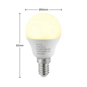 Lindby LED izzó E14 G45 4,5W 3000 K opál 3-as klt