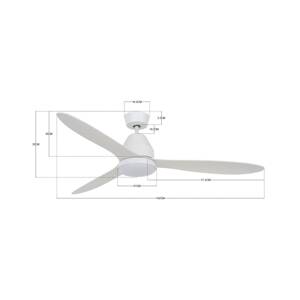 Mennyezeti ventilátor Whitehaven LED-fénnyel fehér