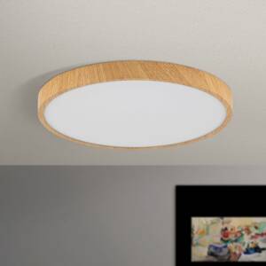 LED mennyezeti világítás Bully, fa külső, Ø 28 cm