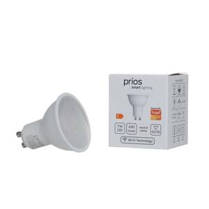 Prios LED GU10 izzó műanyag 7W WLAN opál 840 2-es