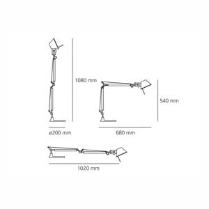 Artemide Tolomeo Mini lámpa alu tartólábbal 2700K