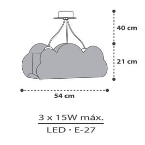 Dalber Cloud Grey függőlámpa felhő alakban, szürke