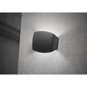 Kültéri fali lámpa Abram fekete/tiszta, 16 cm, R7S CCT, fel/le, fel/le