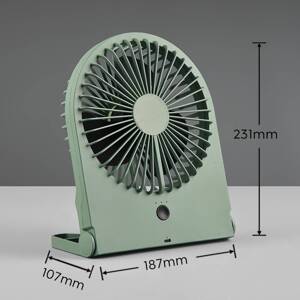 Szellős, vezeték nélküli asztali ventilátor, pisztácia zöld, csendes