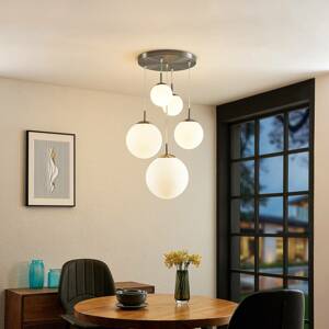 Lindby Heleska függő lámpa üveggömbök, öt izzós