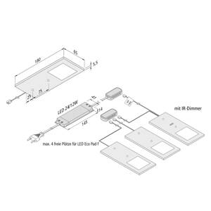 LED-es részegy. lámpa Eco-Pad F 3x-Set 3000K fek.