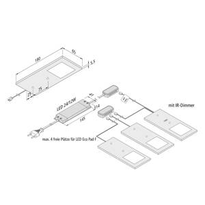 LED-es részegység lámpa Eco-Pad F 3x-Set 3000K alu