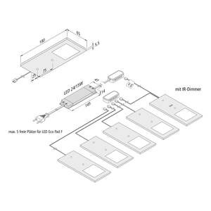 LED-es részegység lámpa Eco-Pad F 5x-Set 3000K alu