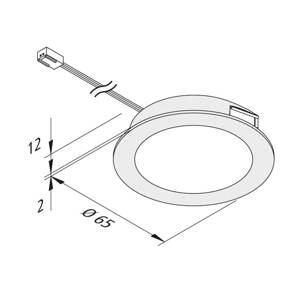 LED bútorok szerelési fény FAR 58, acél, 3W, 4000K