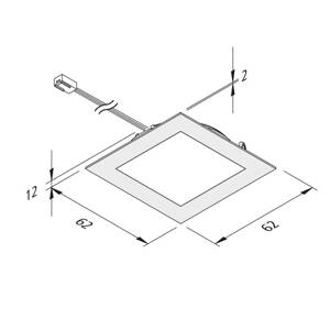 LED bútorok szerelési fény FAQ 58, acél, 3W, 4000K