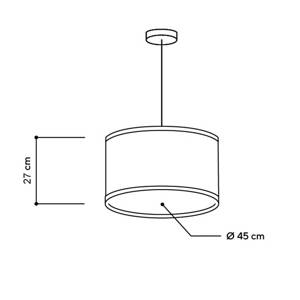 ALMUT 2610 függő lámpa Ø 45 cm sz./k. búzavirág