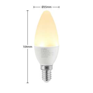 Lindby LED gyertya lámpa E14 C35 4,5W 3000K opál