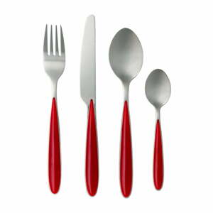 Cutlery 16 db-os evőeszköz készlet, piros nyéllel - Brandani