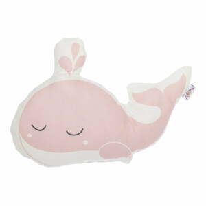 Pillow Toy Whale rózsaszín pamutkeverék gyerekpárna, 35 x 24 cm - Mike & Co. NEW YORK