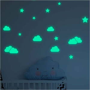 Clouds and Stars világító, gyerek falmatrica - Ambiance