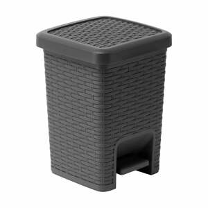 Rattan Pedal Bin Charcoal szürke fürdőszobai pedálos szemetes, 5 l - Addis