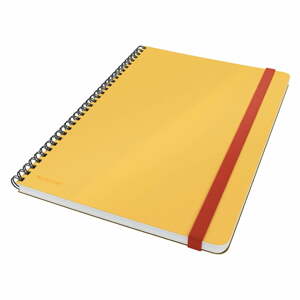 Sárga gyűrűs jegyzetfüzet, puha felületű, 80 lap - Leitz