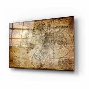 World Map üvegkép, 110 x 70 cm - Insigne