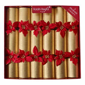 Karácsonyi cracker készlet 6 db-os Glitter Poinsettia - Robin Reed