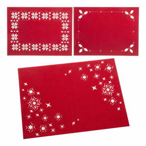 Piros karácsonyi tányéralátét készlet 3 db-os 30 x 40 cm - Casa Selección
