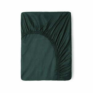 Sötétzöld pamut gumis lepedő, 90 x 200 cm - Good Morning