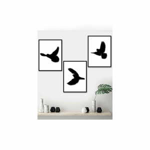 Birds 3 db-os kép készlet fekete kerettel, 15 x 20 cm - Kate Louise