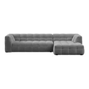 Vesta szürke bársonykanapé, jobb oldali - Windsor & Co Sofas