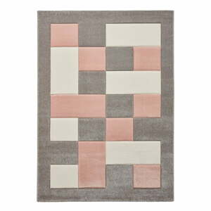 Brooklyn rózsaszín-szürke szőnyeg, 160 x 220 cm - Think Rugs