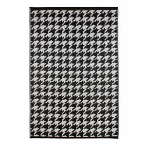 Houndstooth fekete-fehér kültéri szőnyeg, 150 x 240 cm - Green Decore