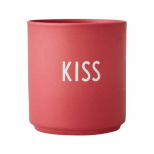 Kiss piros porcelánbögre, 300 ml - Design Letters