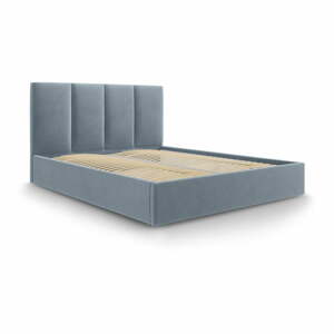 Juniper világoskék bársony kétszemélyes ágy, 160 x 200 cm - Mazzini Beds