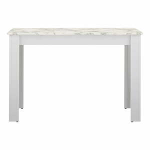 Fehér étkezőasztal márvány dekoros asztallappal 110x70 cm Nice - TemaHome