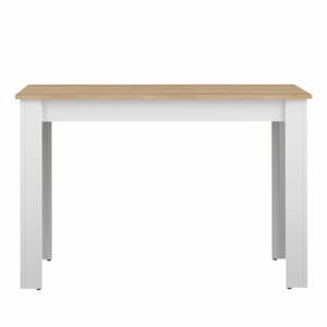 Fehér étkezőasztal tölgyfa dekoros asztallappal 110x70 cm Nice - TemaHome