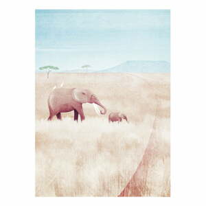 Poszter 30x40 cm Elephants - Travelposter