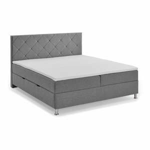 Világosszürke boxspring ágy tárolóhellyel 180x200 cm Leo - Meise Möbel