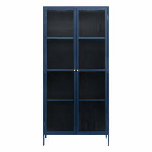 Sötétkék fém tálalószekrény 90x190 cm Bronco – Unique Furniture