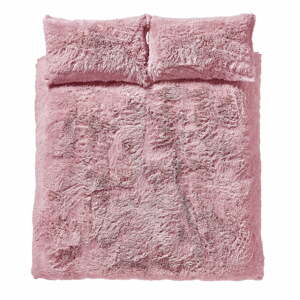 Rózsaszín kiterjesztett ágynemű kétszemélyes ágyhoz 230x220 cm Cuddly Deep Pile - Catherine Lansfield