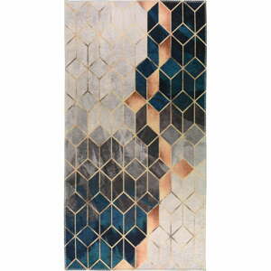 Kék-krémszínű mosható szőnyeg 50x80 cm – Vitaus