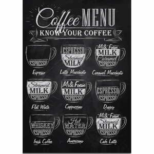 Kép 50x70 cm Coffee Menu – Wallity