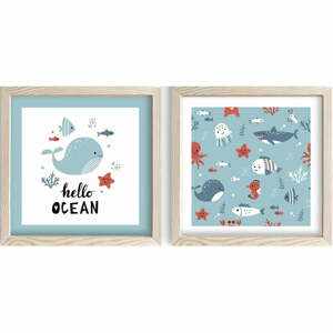 Gyerekszoba kép készlet 2 db-os 33x68 cm Hello Ocean – Wallity