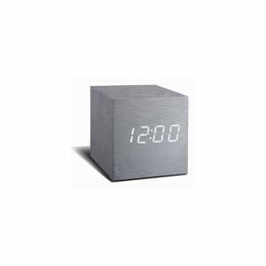 Cube Click Clock szürke ébresztőóra fehér LED kijelzővel - Gingko