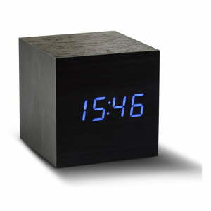 Cube Click Clock fekete ébresztőóra kék LED kijelzővel - Gingko