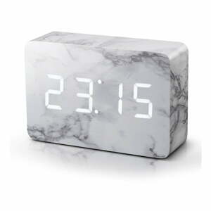 Brick Marble Click Clock szürke márványszínű ébresztőóra fehér LED kijelzővel - Gingko