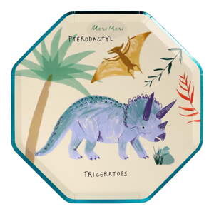 Papír egyszer használatos tányér készlet 8 db-os Dinosaur Kingdom – Meri Meri