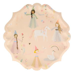 Papír egyszer használatos tányér készlet 8 db-os princess – Meri Meri