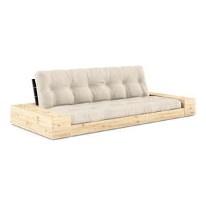 Szürke-bézs len kinyitható kanapé 244 cm Base – Karup Design