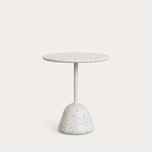 Fehér terrazzo cement kerek étkezőasztal ø 70 cm Saura – Kave Home