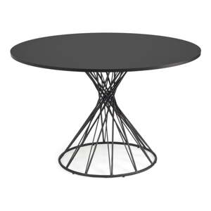 Fekete kerek étkezőasztal fekete asztallappal ø 120 cm Niut – Kave Home
