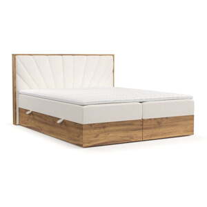 Krémszínű-natúr színű ágyneműtartós boxspring ágy 200x200 cm Asahi – Maison de Rêve